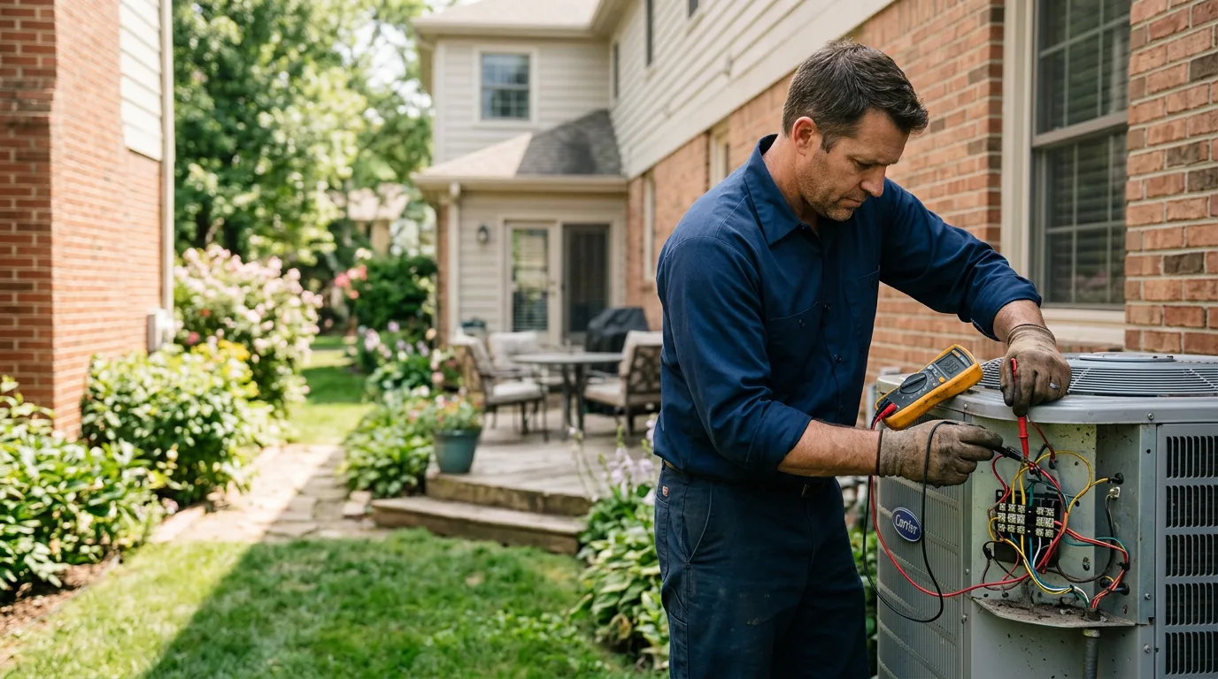 HVAC technician working near Fiskeville, RI